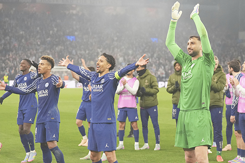 ◎巴黎聖日門昨晨客戰輸波,兩回合計仍出線歐冠前四。(美聯社)