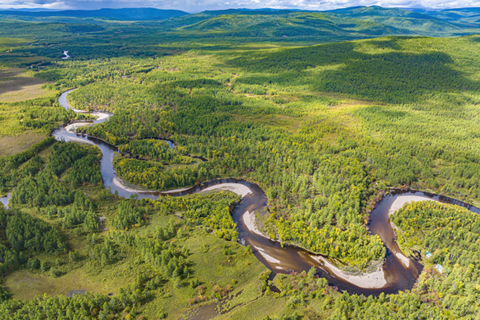 9月1日,鳥瞰汗馬國家級自然保護區。(汗馬國家級自然保護區管理局 供圖)