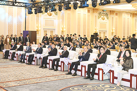 ◎ 行政長官岑浩輝及廣東省委副書記、省長孟凡利等昨日出席二零二五全球智能機械與電子產品博覽會(AIE)開幕式。