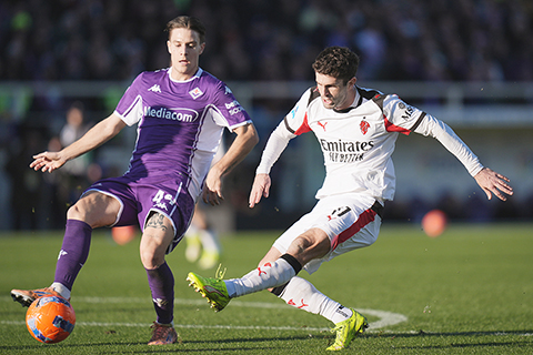 ◎ 白衣AC米蘭普列錫昨夜客戰費倫天拿,最終保住一分。(美聯社)