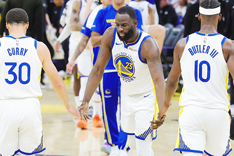 ◎ 勇士諸將十分努力,昨役仍然不敵客軍鷹隊。(新華社發 董旭東 攝)