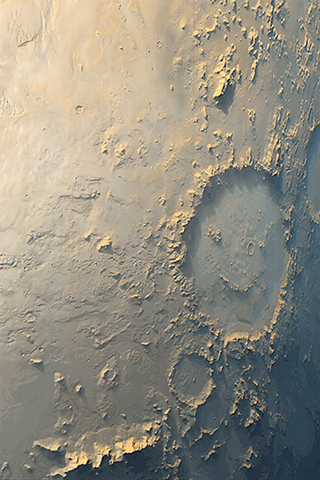 ◎ 火星上的微笑面孔隕石坑。