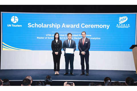 ◎ 澳門旅遊大學與聯合國世界旅遊組織舉行合作課程獎學金頒贈儀式。