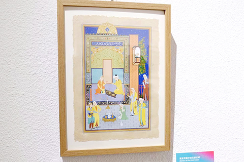 「方寸萬象——細密畫與工筆畫的筆觸美學」特展在上海藝術品博物館舉行。 (中新社記者 王笈 攝)